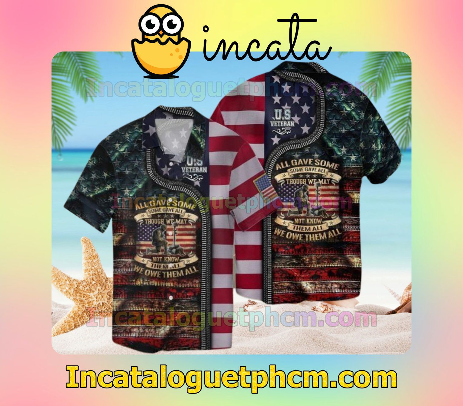 4th Of July Independence Day Memorial Day All Gave Some Owe Owe Them All Beach Shirt