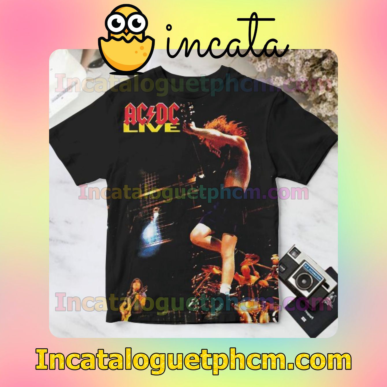Ac Dc Live Album Cover Black For Fan Personalized T-Shirt