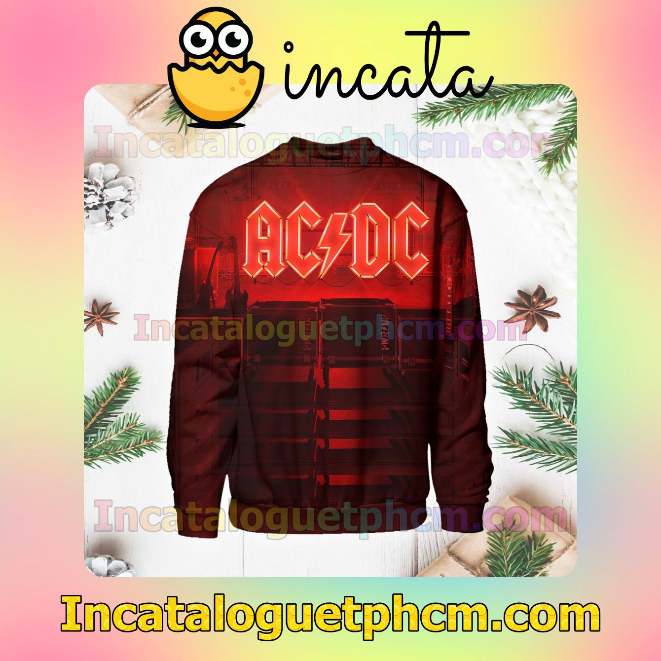 Ac Dc Power Up Album Cover Long Sleeve Shirts For Men
