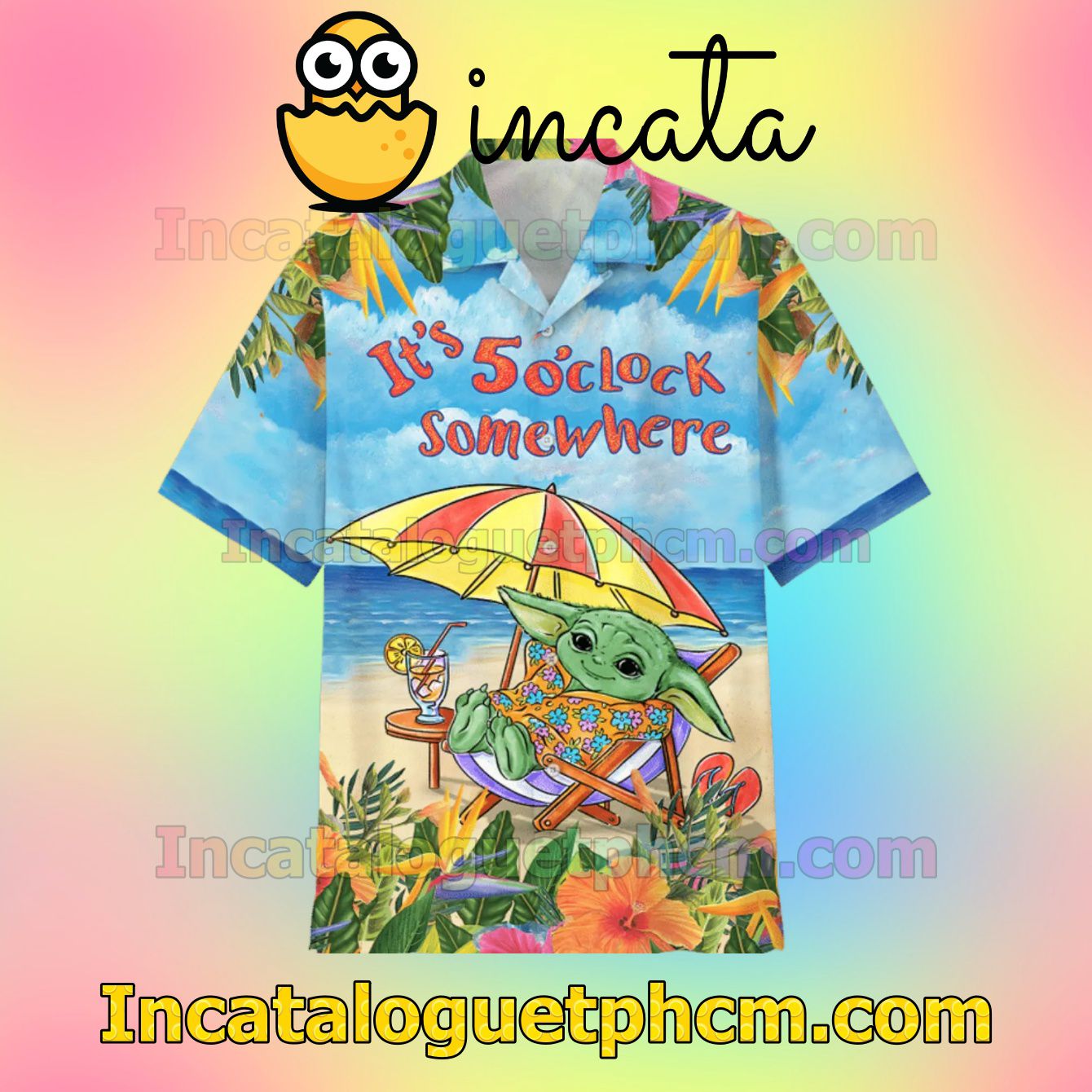 Baby Yoda Aloha Disney Summer Beach Shirt