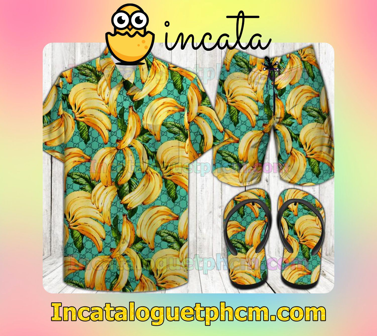 Banana Aloha Shirt And Shorts