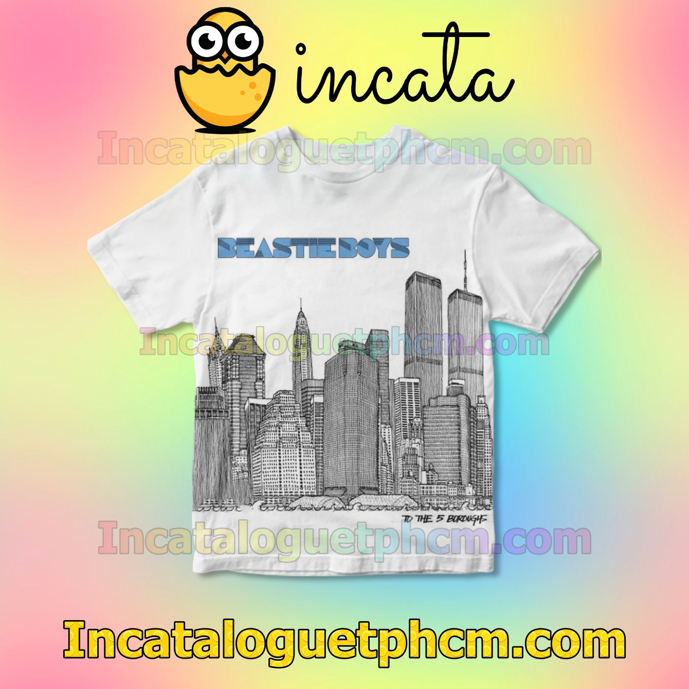 Beastie Boys To The 5 Boroughs Album Cover White For Fan Personalized T-Shirt