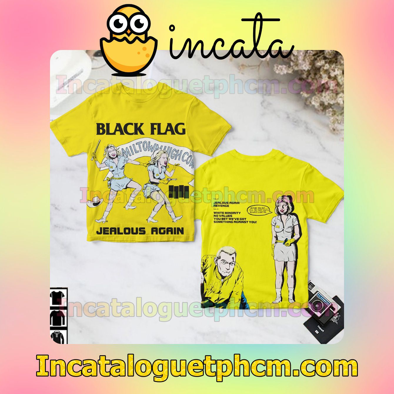 Black Flag Jealous Again Album Cover Yellow Gift Shirt