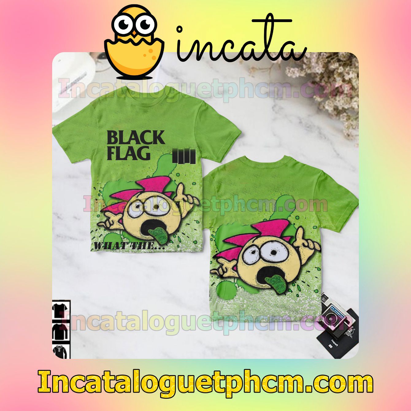 Black Flag What The Album Cover Green Gift Shirt