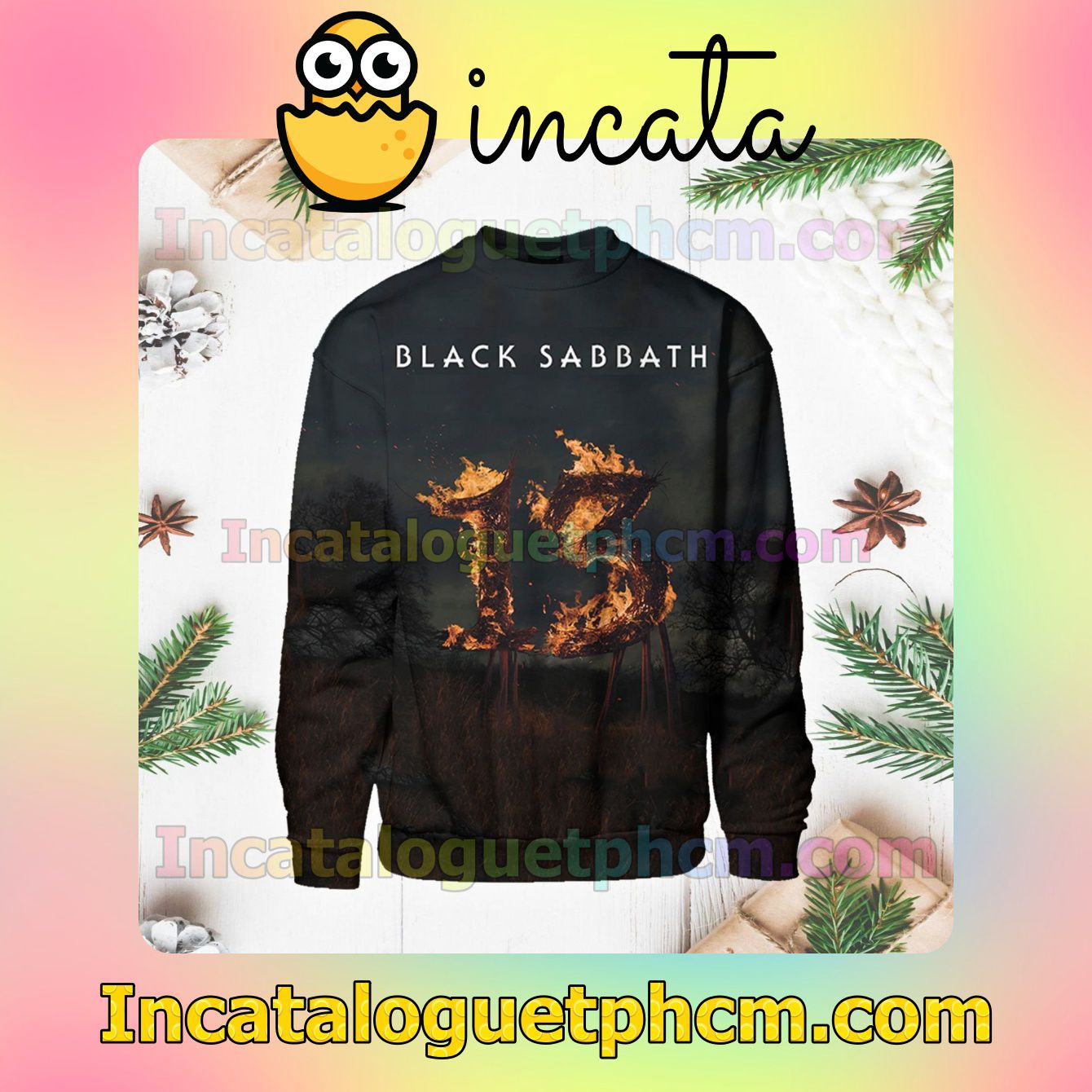 Black Sabbath 13 Album Cover Long Sleeve Shirts For Men