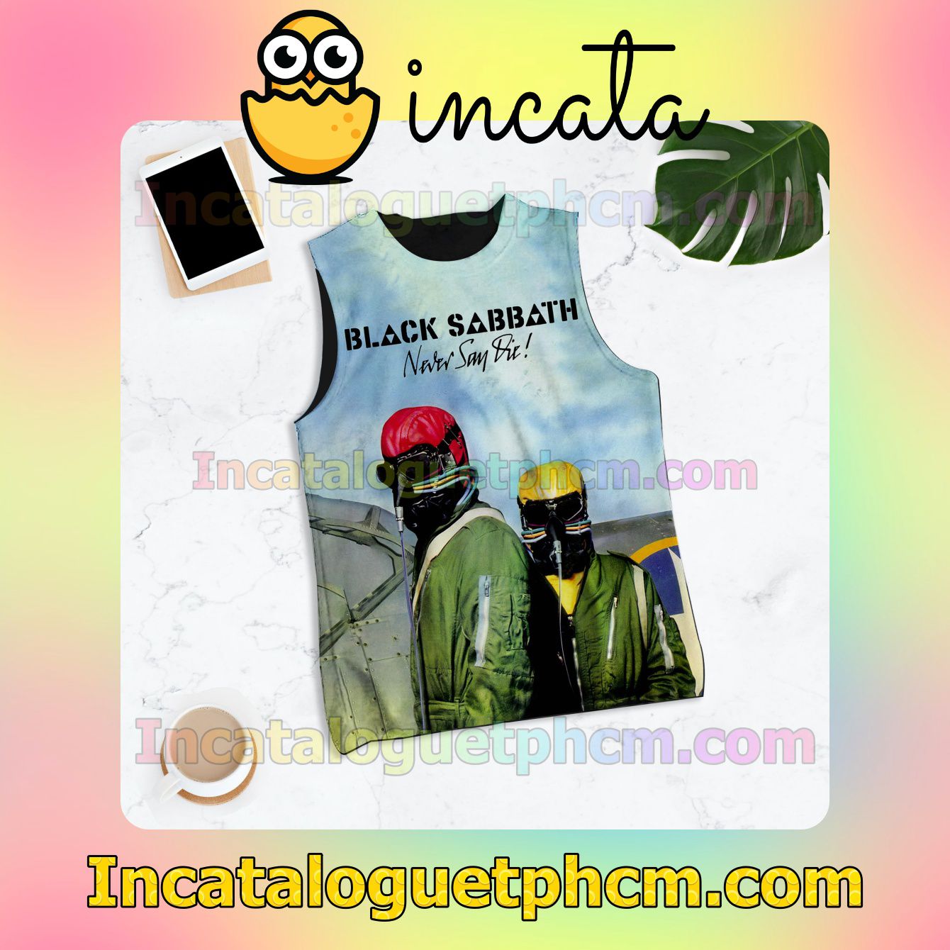 Black Sabbath Never Say Die Album Cover Racerback Tank
