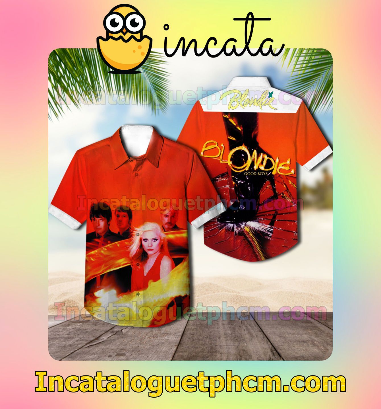 Blondie Good Boys Album Cover Red Summer Hawaii Shirt