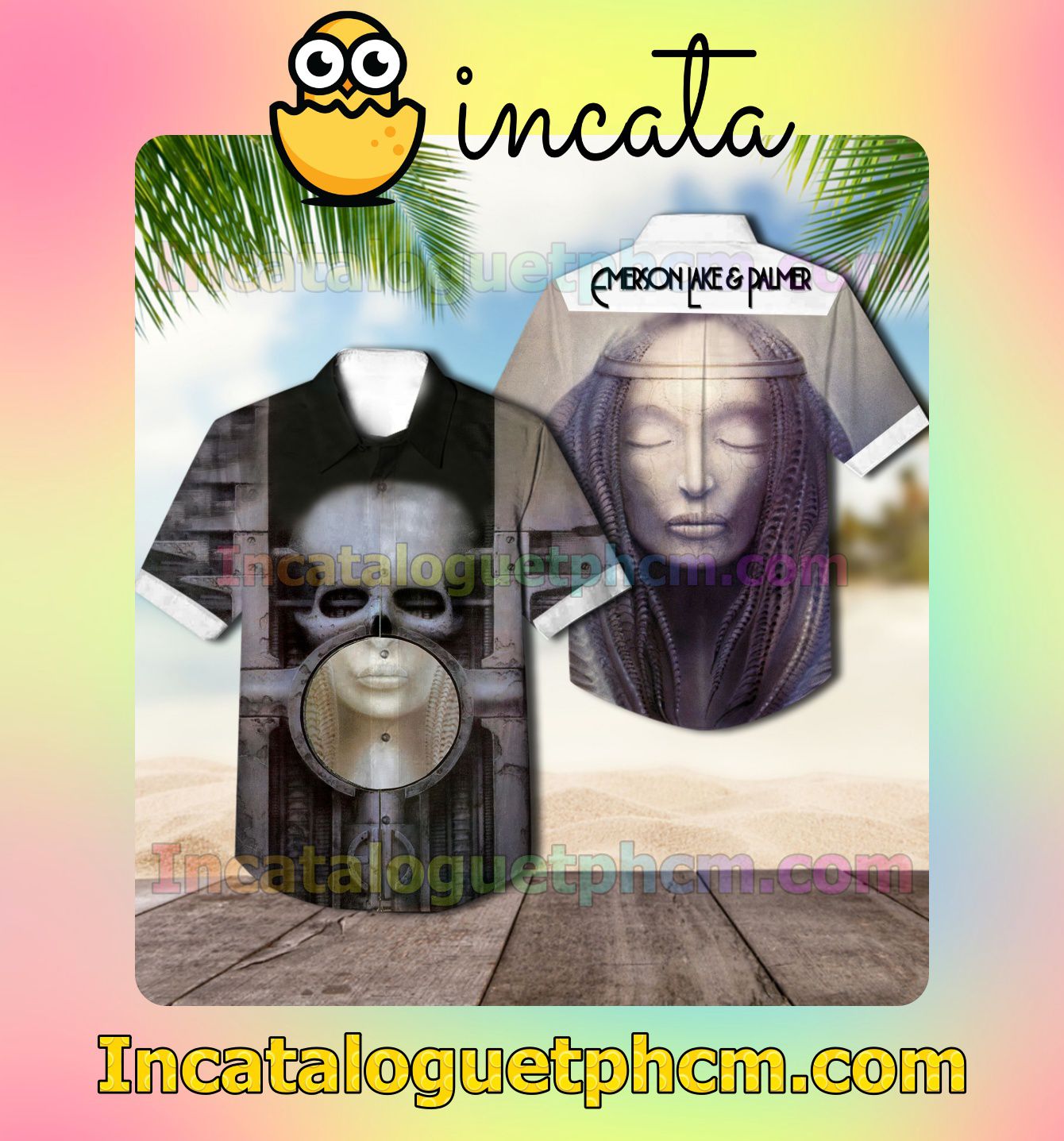 Brain Salad Surgery Album Cover By Emerson Lake And Palmer Summer Hawaii Shirt