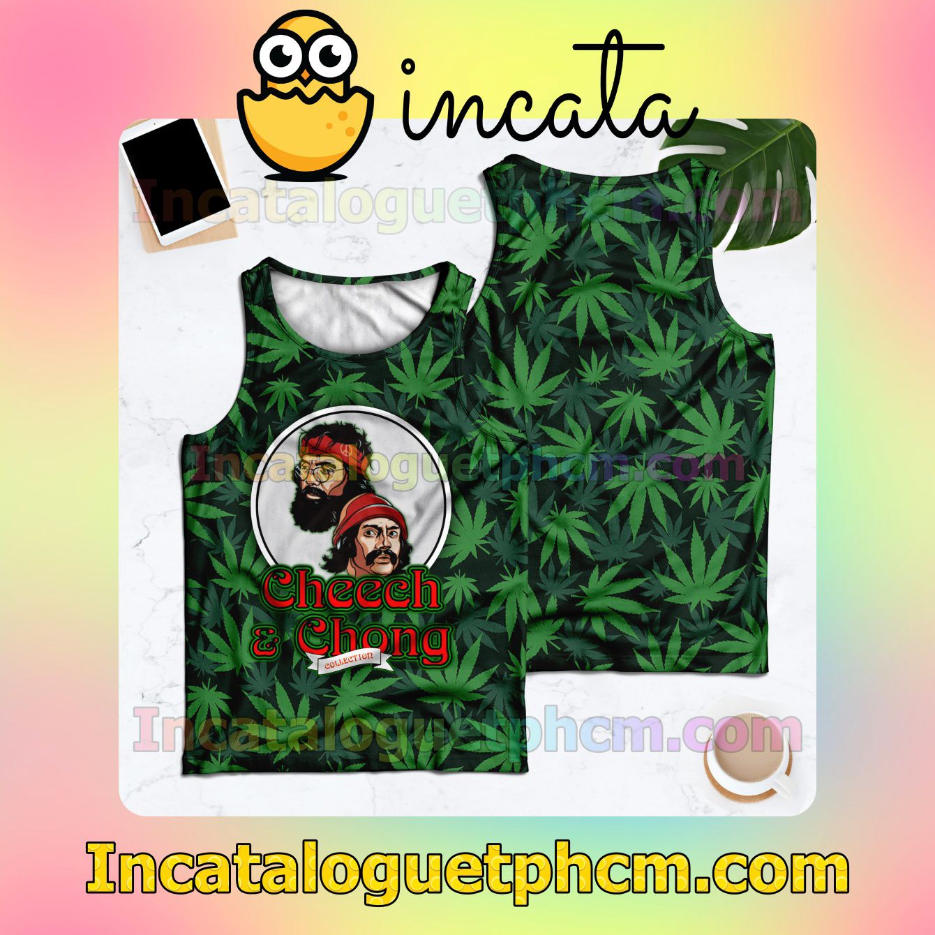Cheech And Chong Collection Weed Racerback Tank
