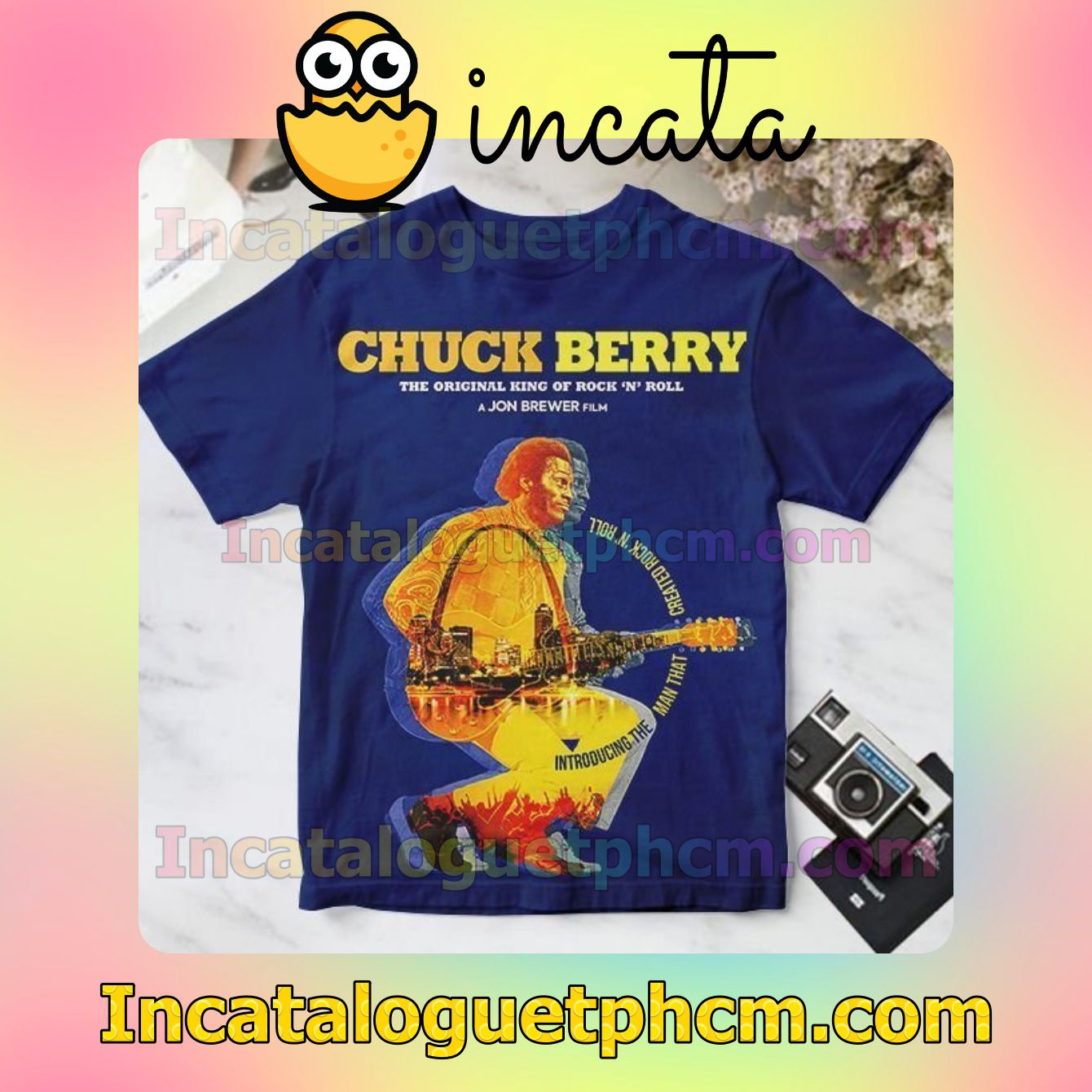 Chuck Berry The Original King Of Rock 'n' Roll Navy Personalized Shirt