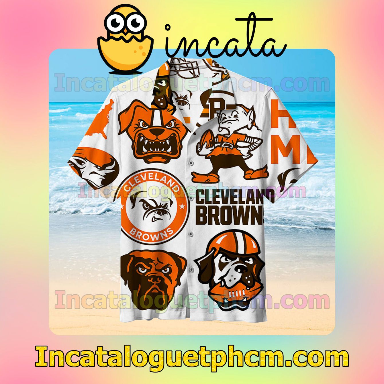 Cleveland Browns Dog Face Logo Vacation Shirt