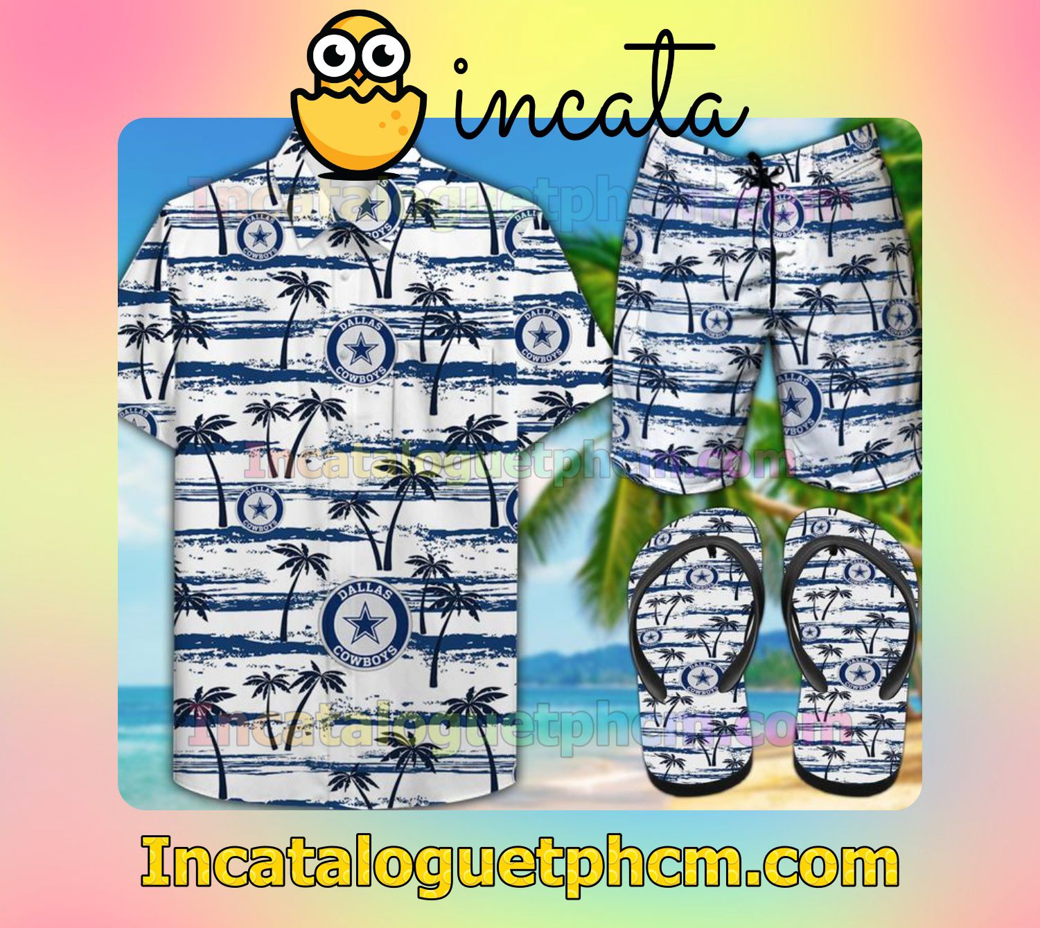 Dallas Cowboys Palm Tree Tropical Aloha Shirt And Shorts