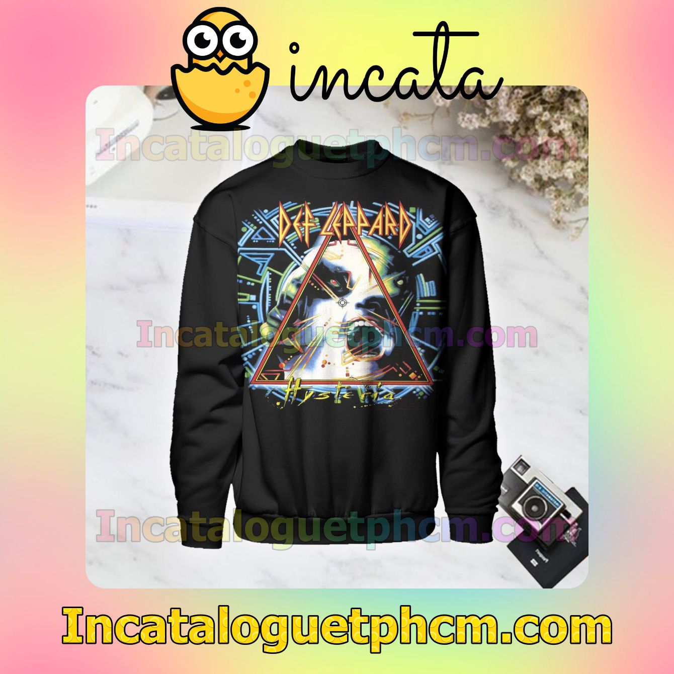 Def Leppard Hysteria Album Cover Long Sleeve Shirts For Men