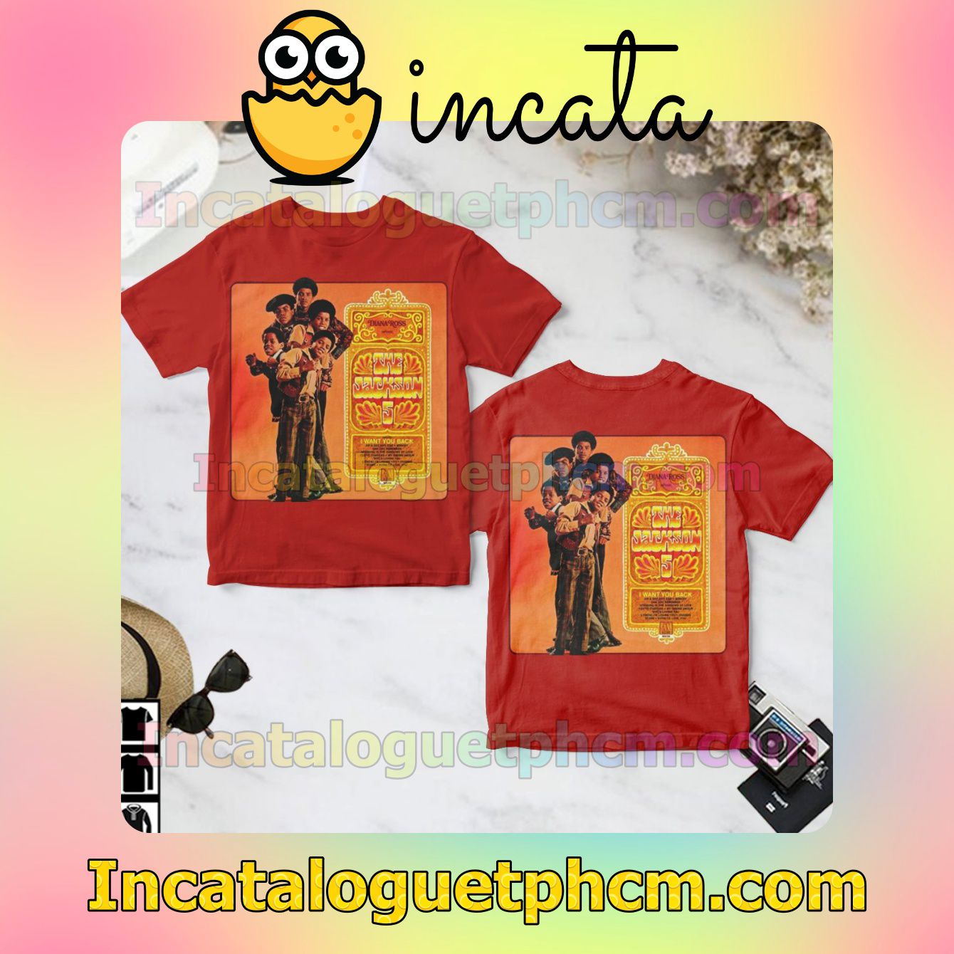 Diana Ross Presents The Jackson 5 Album Cover Red Gift Shirt