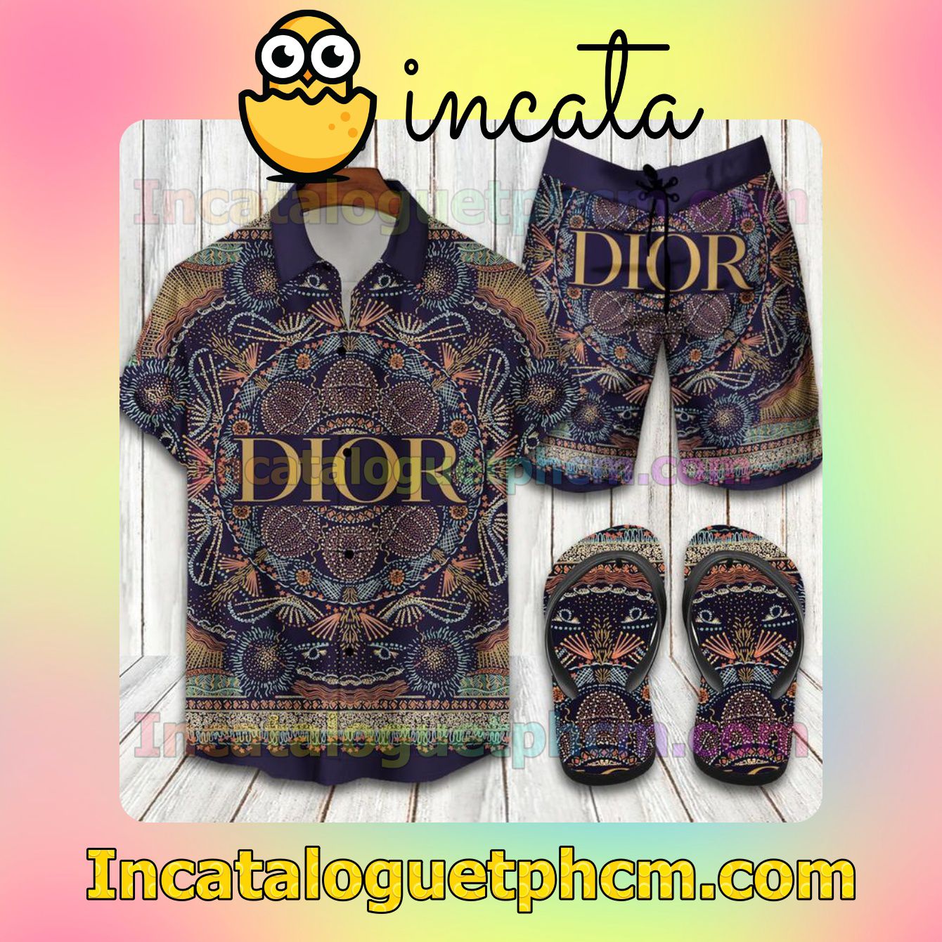 Dior Patterns Printing Aloha Shirt And Shorts