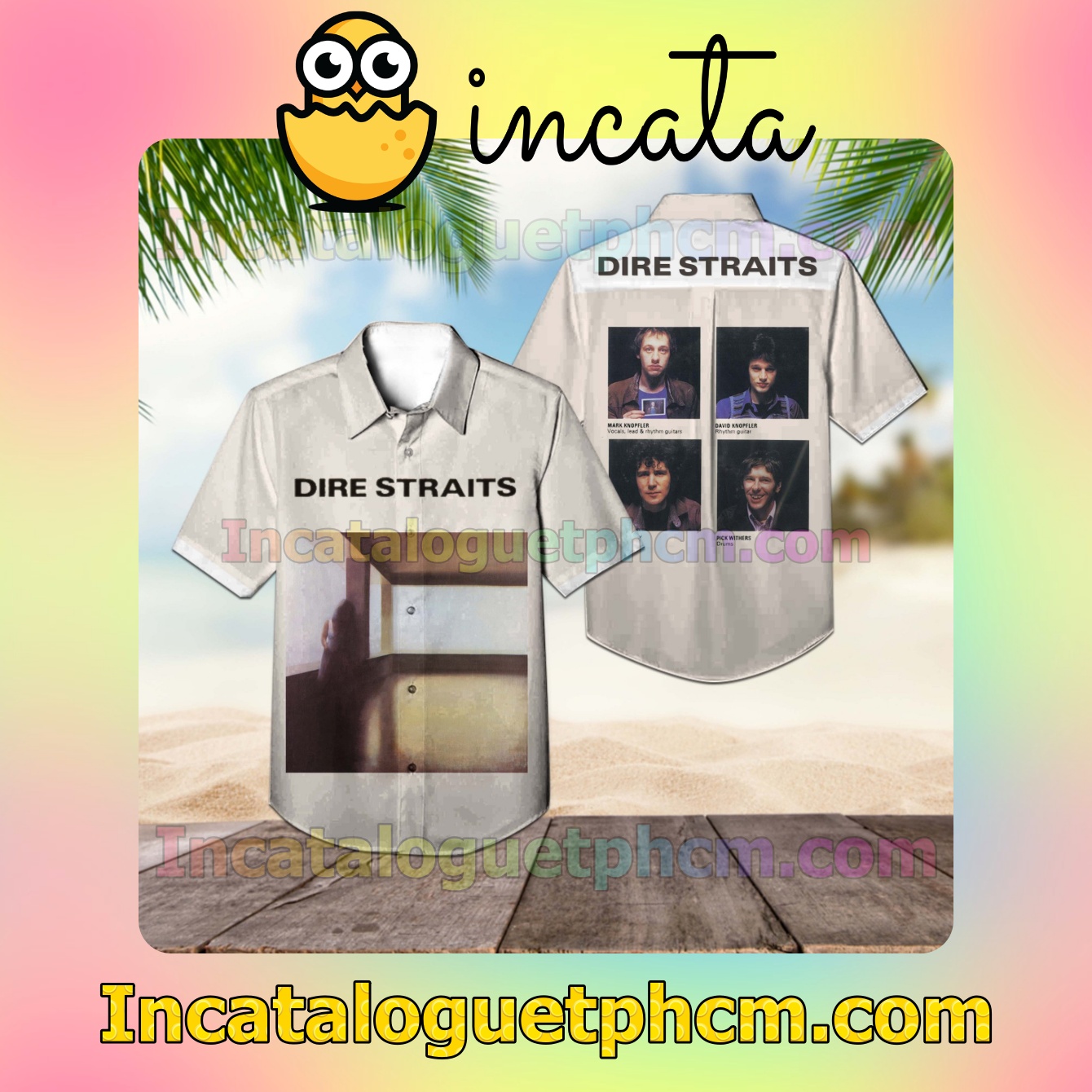 Dire Straits Debut Album Cover Casual Button Down Shirt