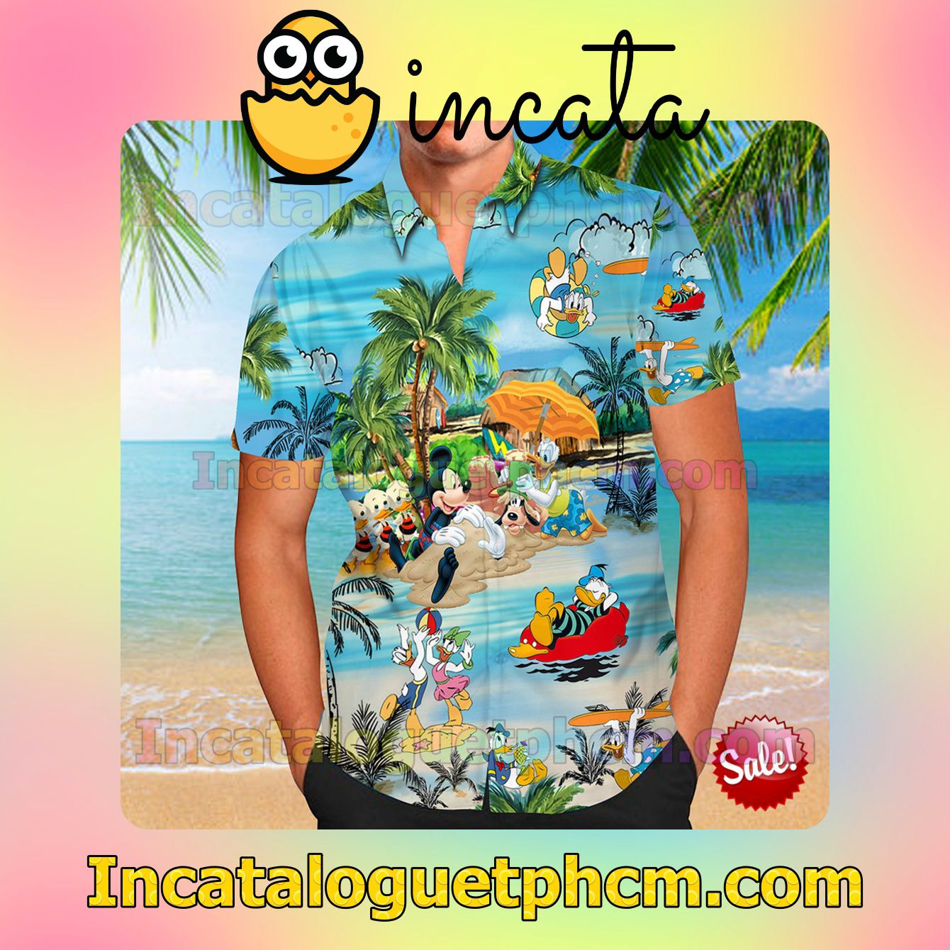 Disney Mickey Mouse And Friends Summer Vacation Cartoon Beach Shirt