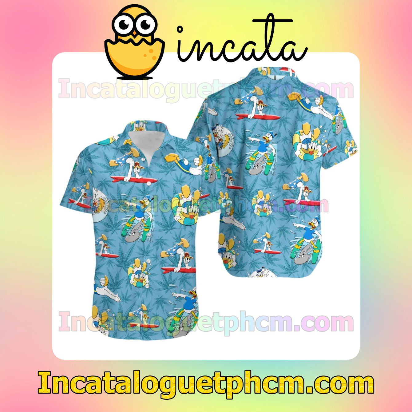 Donald Duck Swimming Disney Beach Shirt
