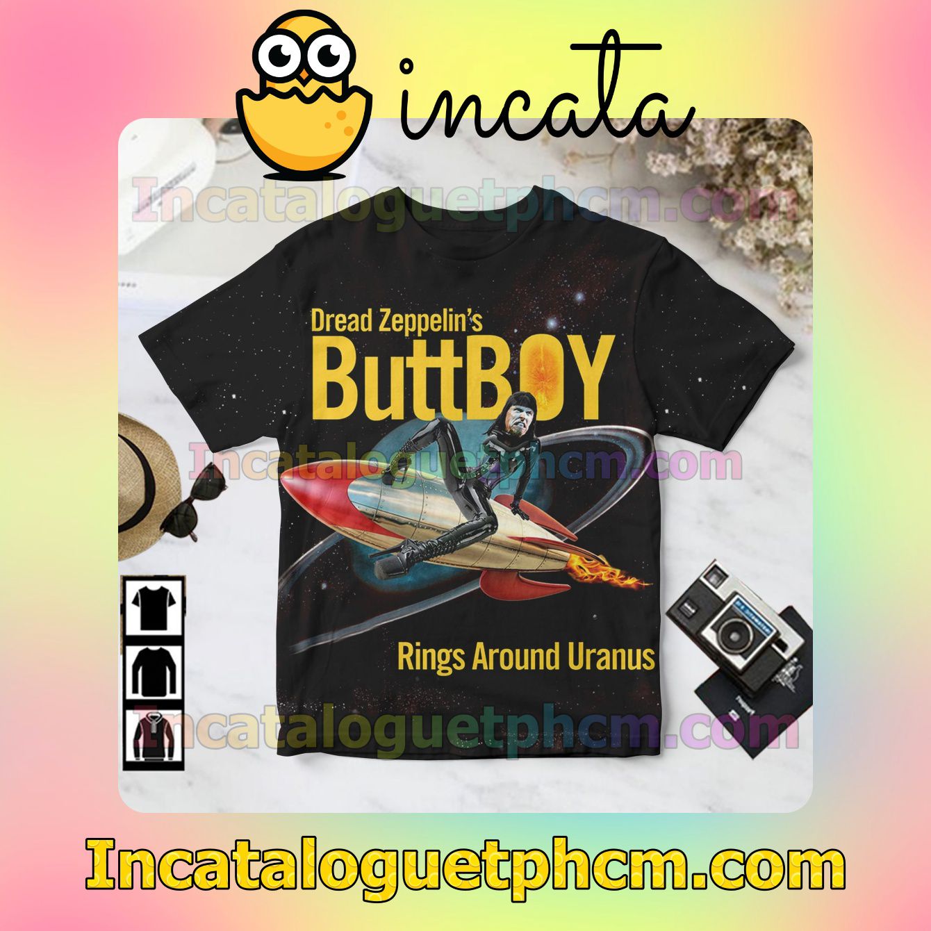 Dread Zeppelin Buttboy Rings Around Uranus Black Gift Shirt