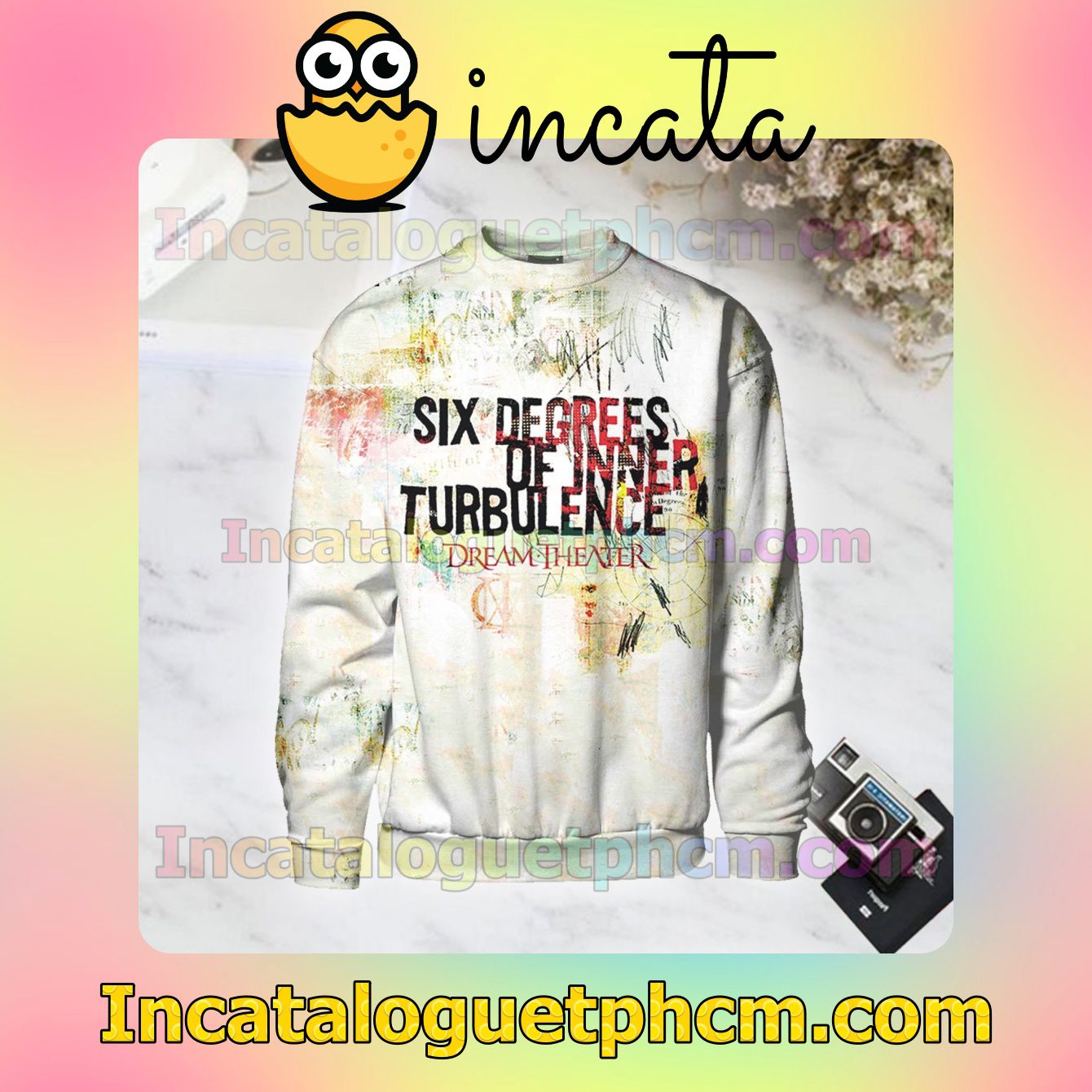 Dream Theater Six Degrees Of Inner Turbulence Album Cover Long Sleeve Shirts For Men