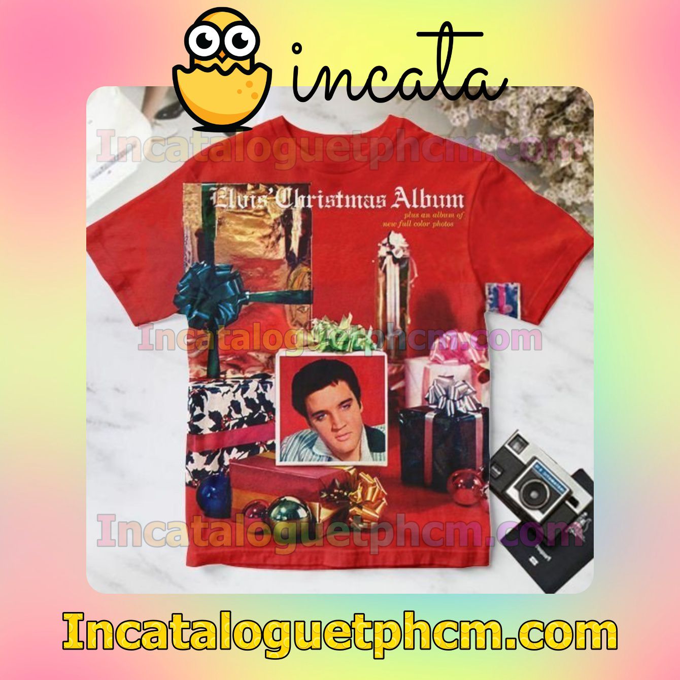 Elvis' Christmas Album Cover Red Personalized Shirt