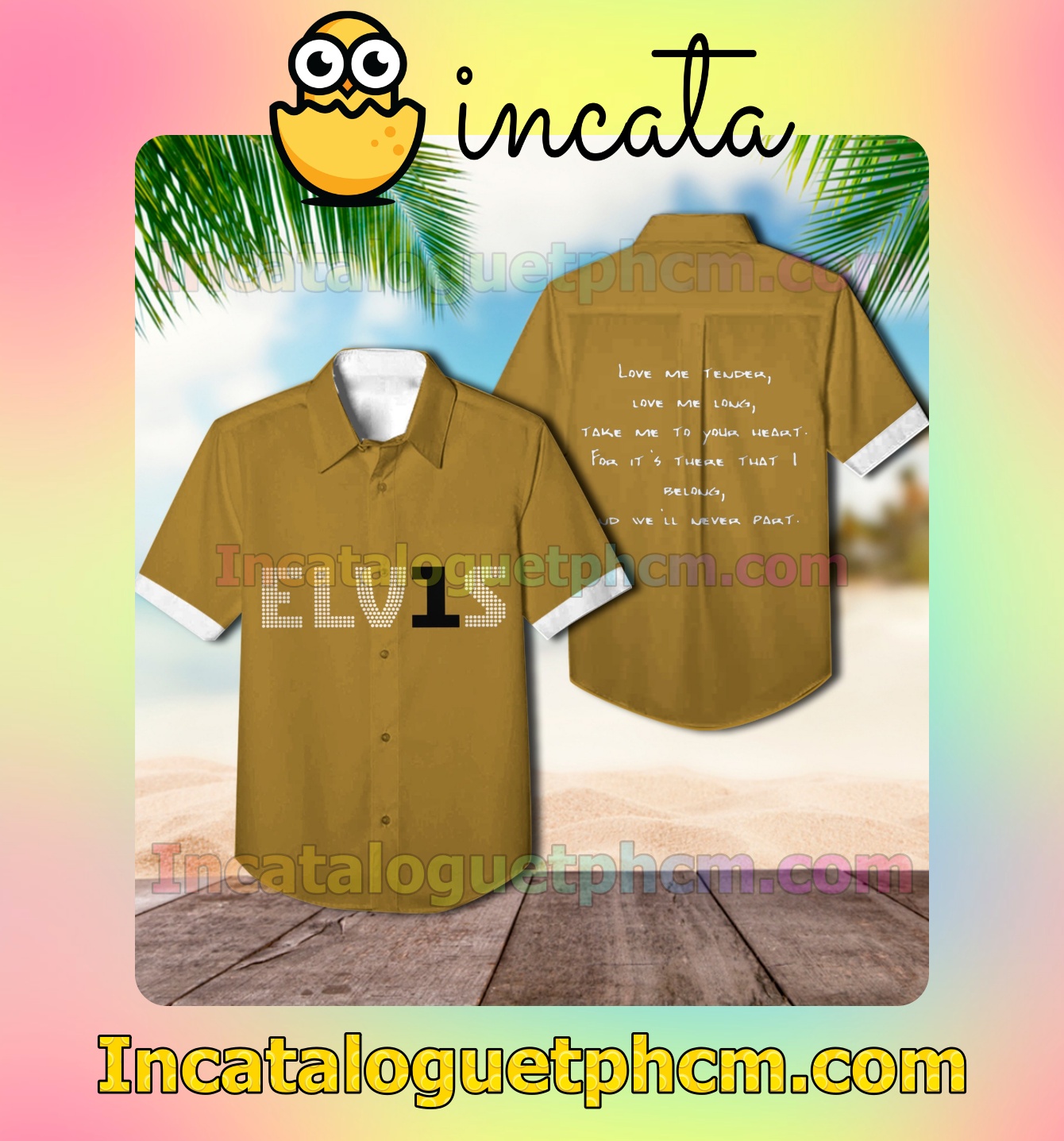 Elvis Presley Elv1s Album Cover Casual Button Down Shirt
