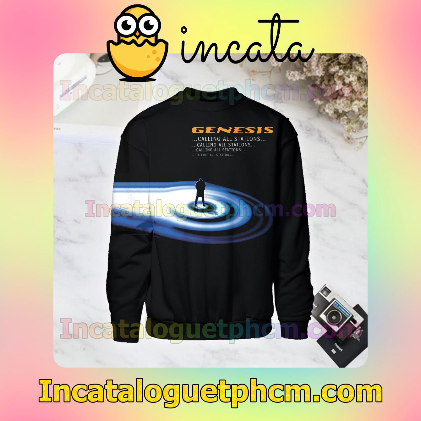 Genesis Calling All Stations Album Cover Long Sleeve Shirts For Men