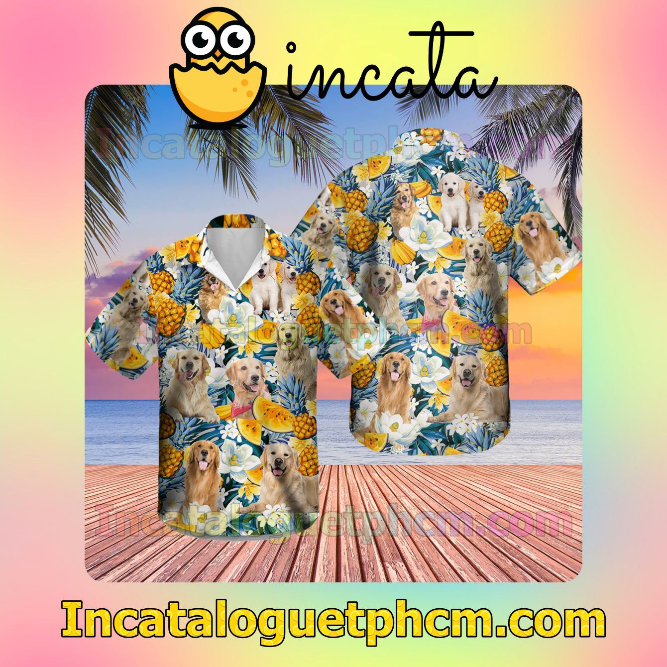 Golden Retriever Summer Beach Shirt
