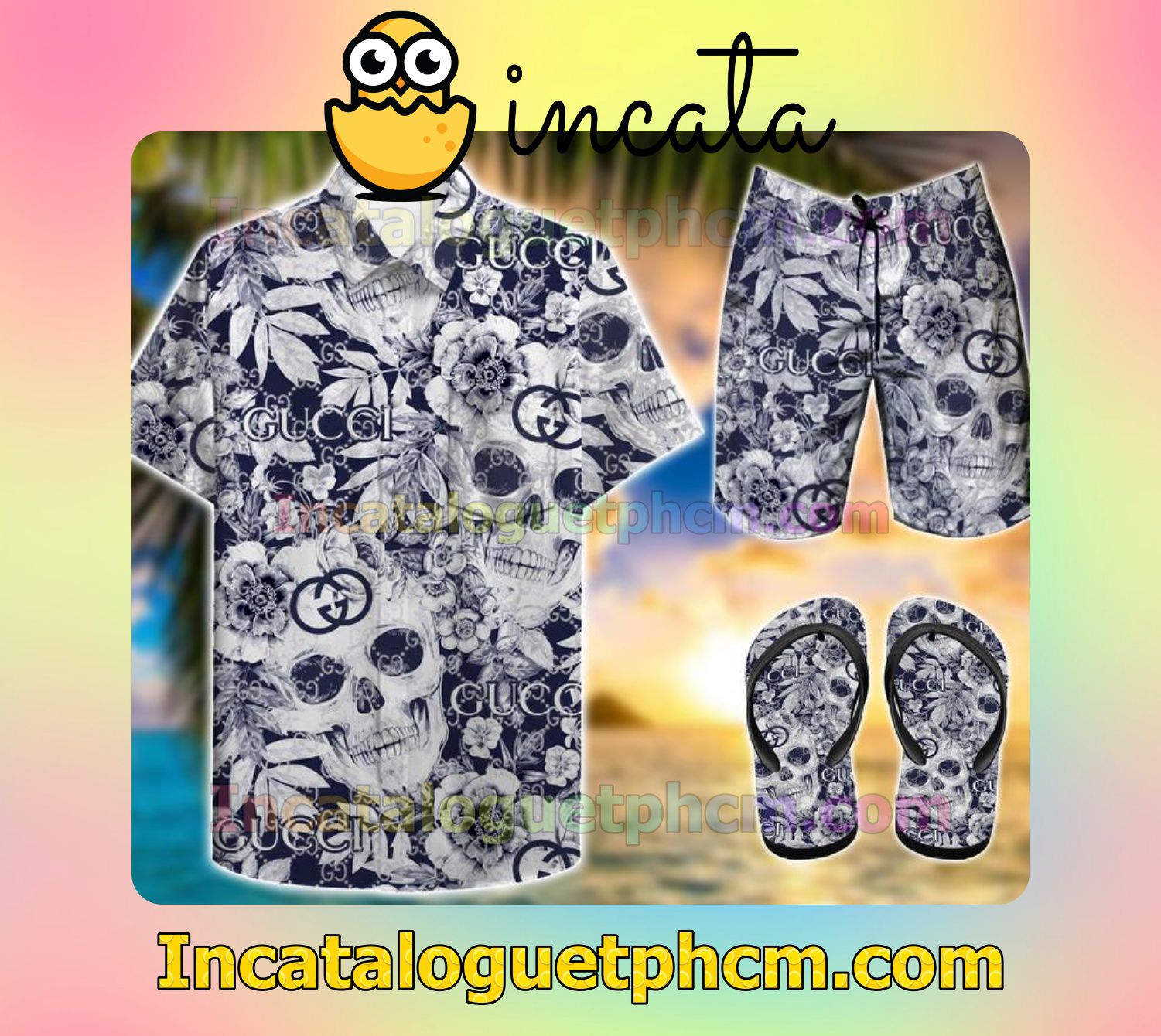Absolutely Love Gucci Skull Aloha Shirt And Shorts