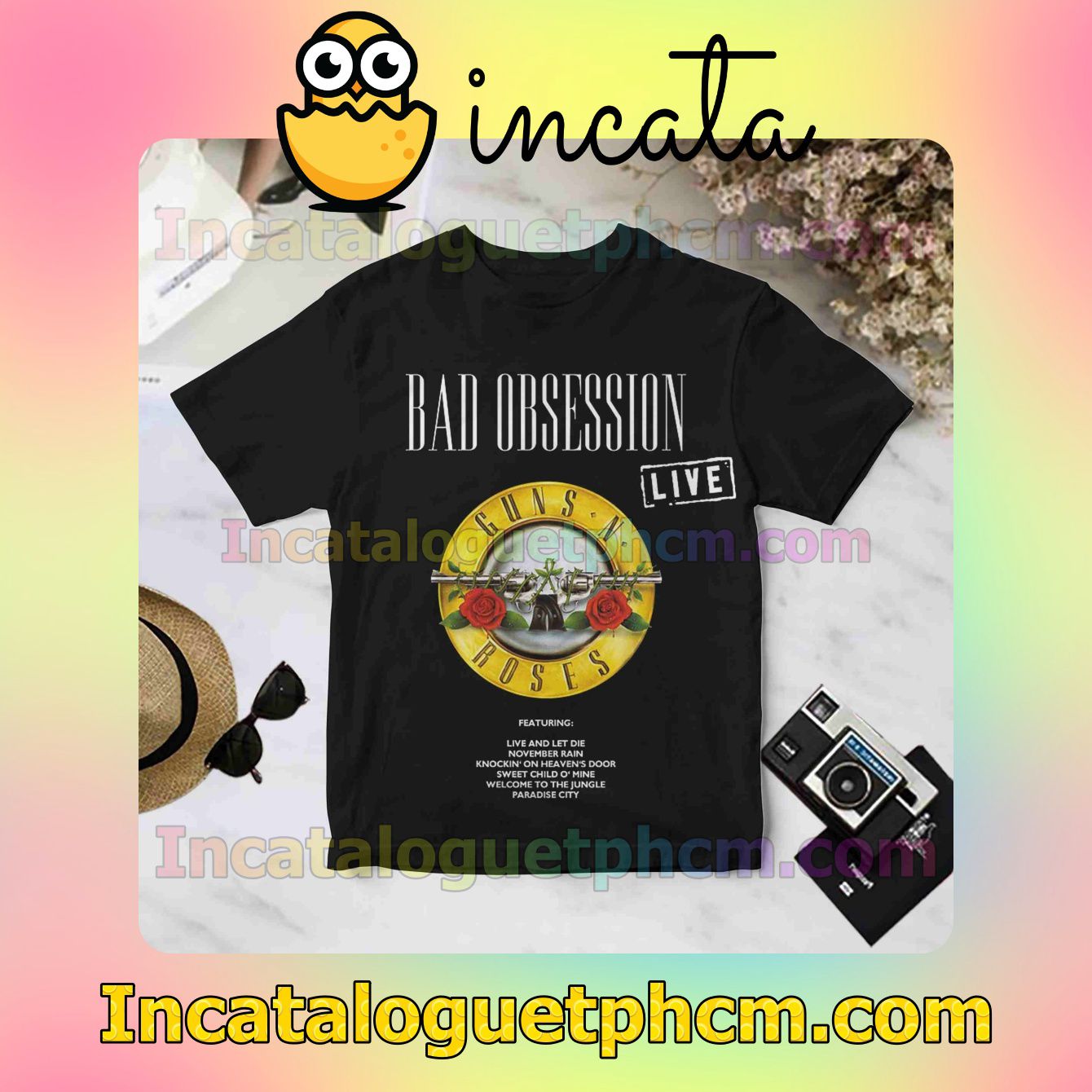 Guns N' Roses Bad Obsession Live Black For Fan Shirt
