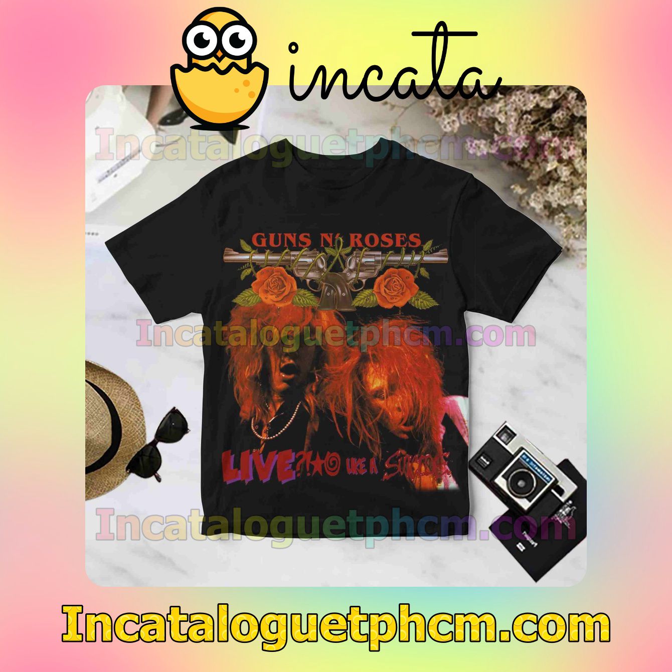 Guns N' Roses Live Like A Suicide Album Cover Black For Fan Shirt