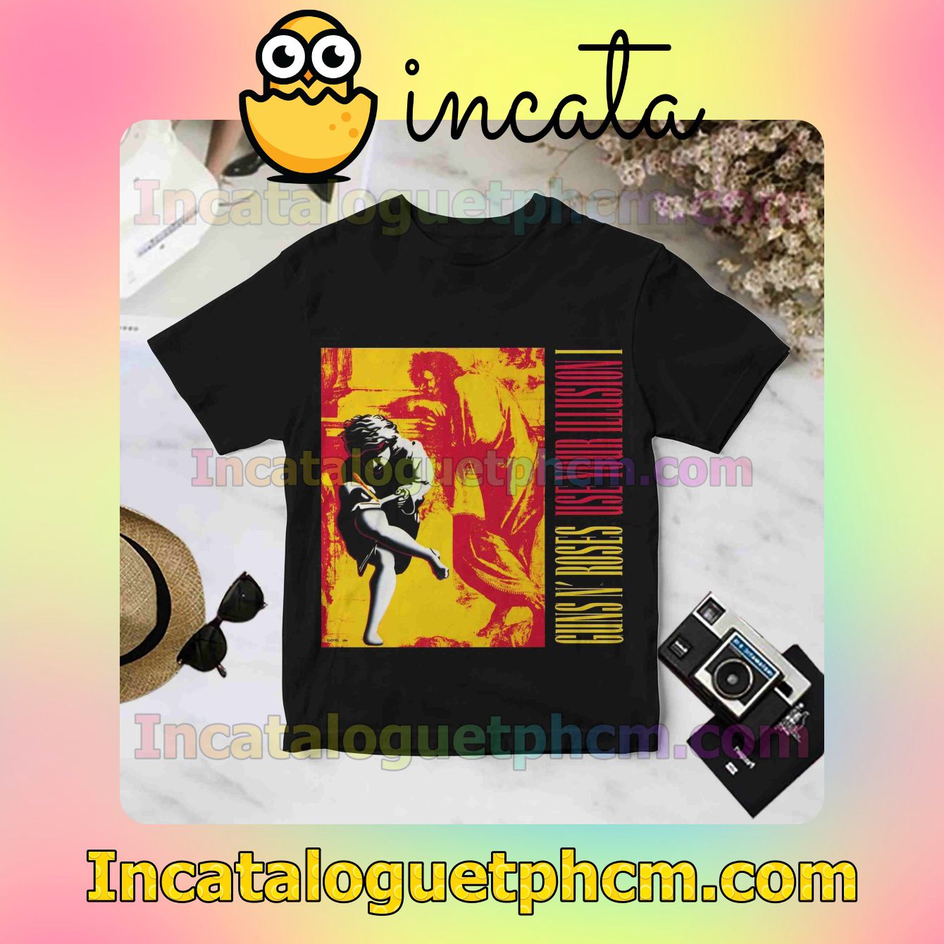 Guns N' Roses Use Your Illusion I Album Cover Black For Fan Shirt