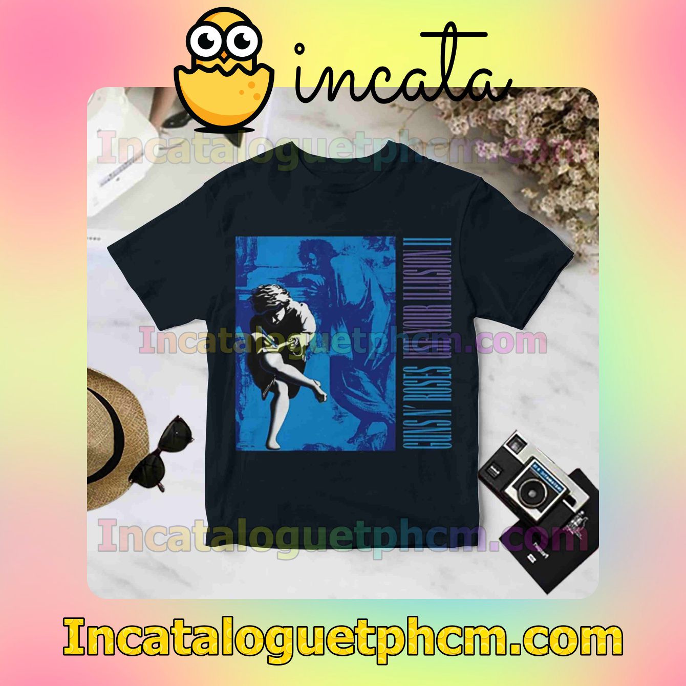 Guns N' Roses Use Your Illusion II Album Cover Black For Fan Shirt