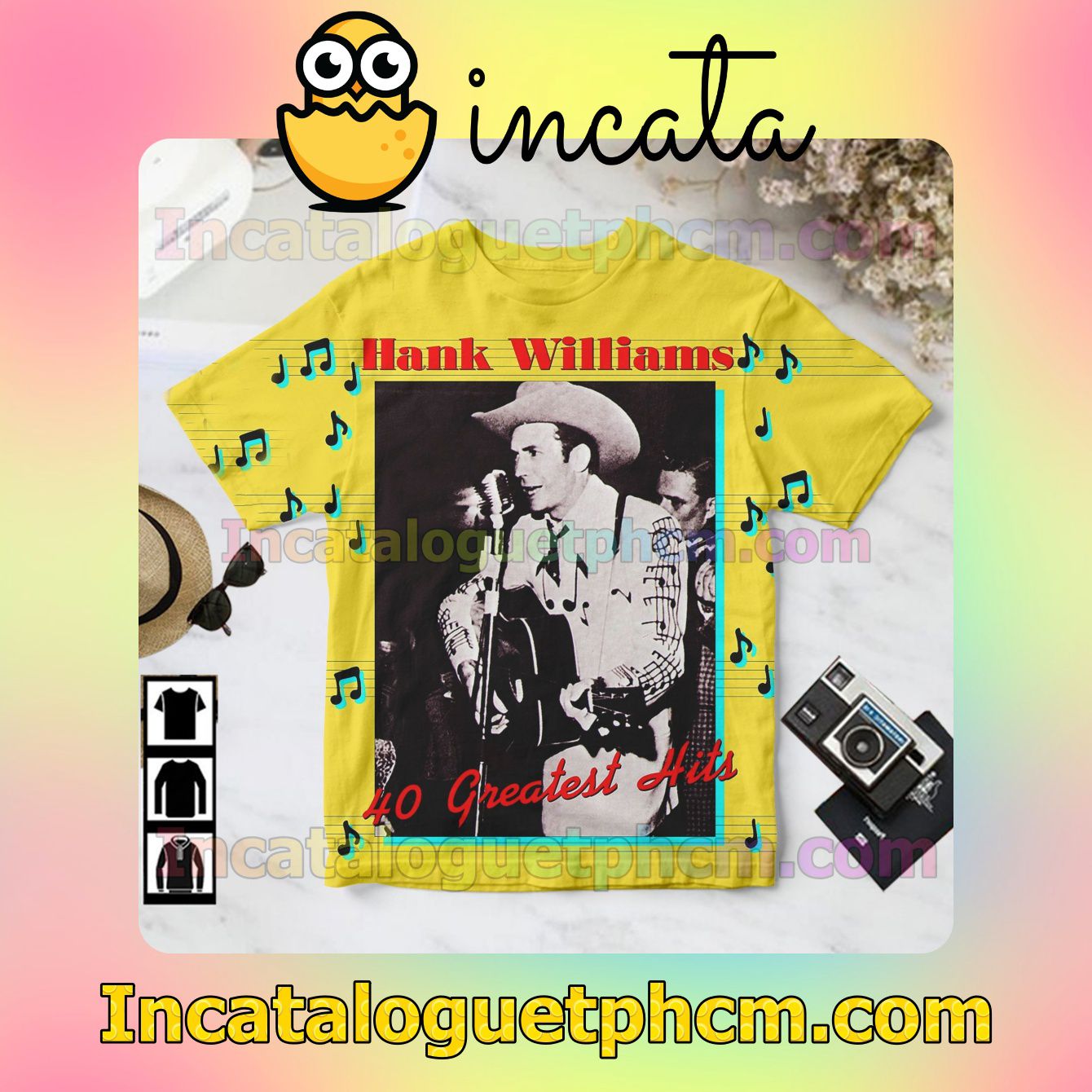 Hank Williams 40 Greatest Hits Album Cover Gift Shirt