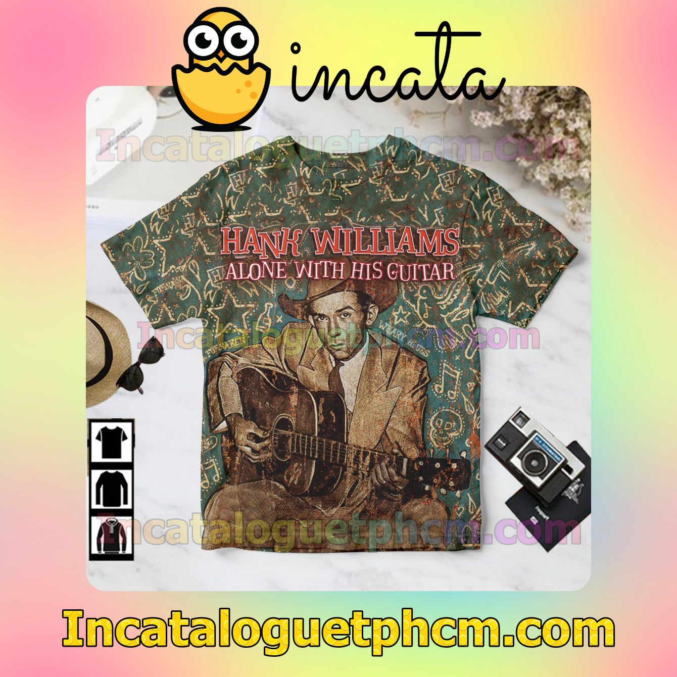 Hank Williams Alone With His Guitar Album Cover Gift Shirt