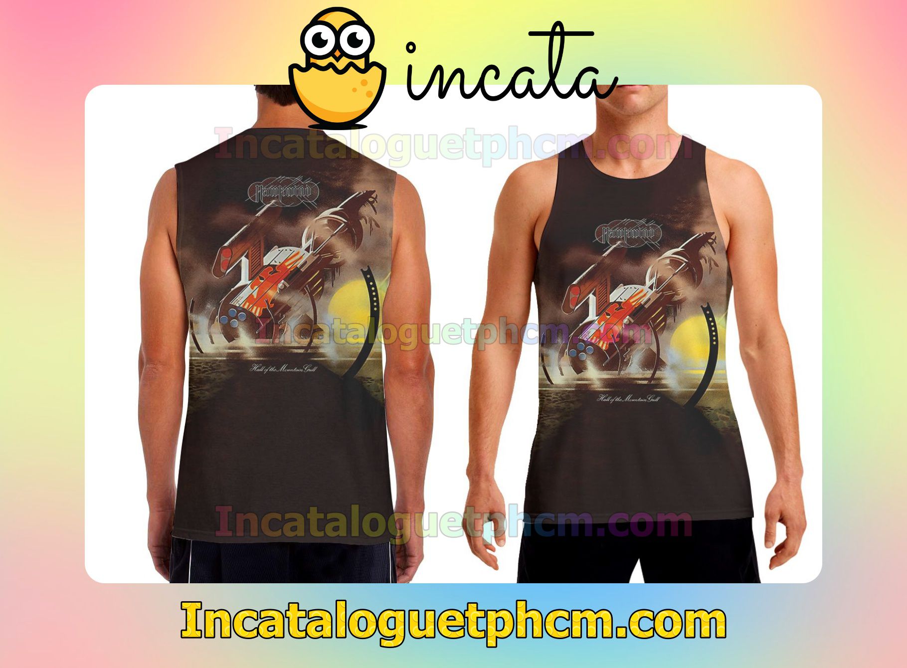 Hawkwind Hall Of The Mountain Grill Album Cover Racerback Tank
