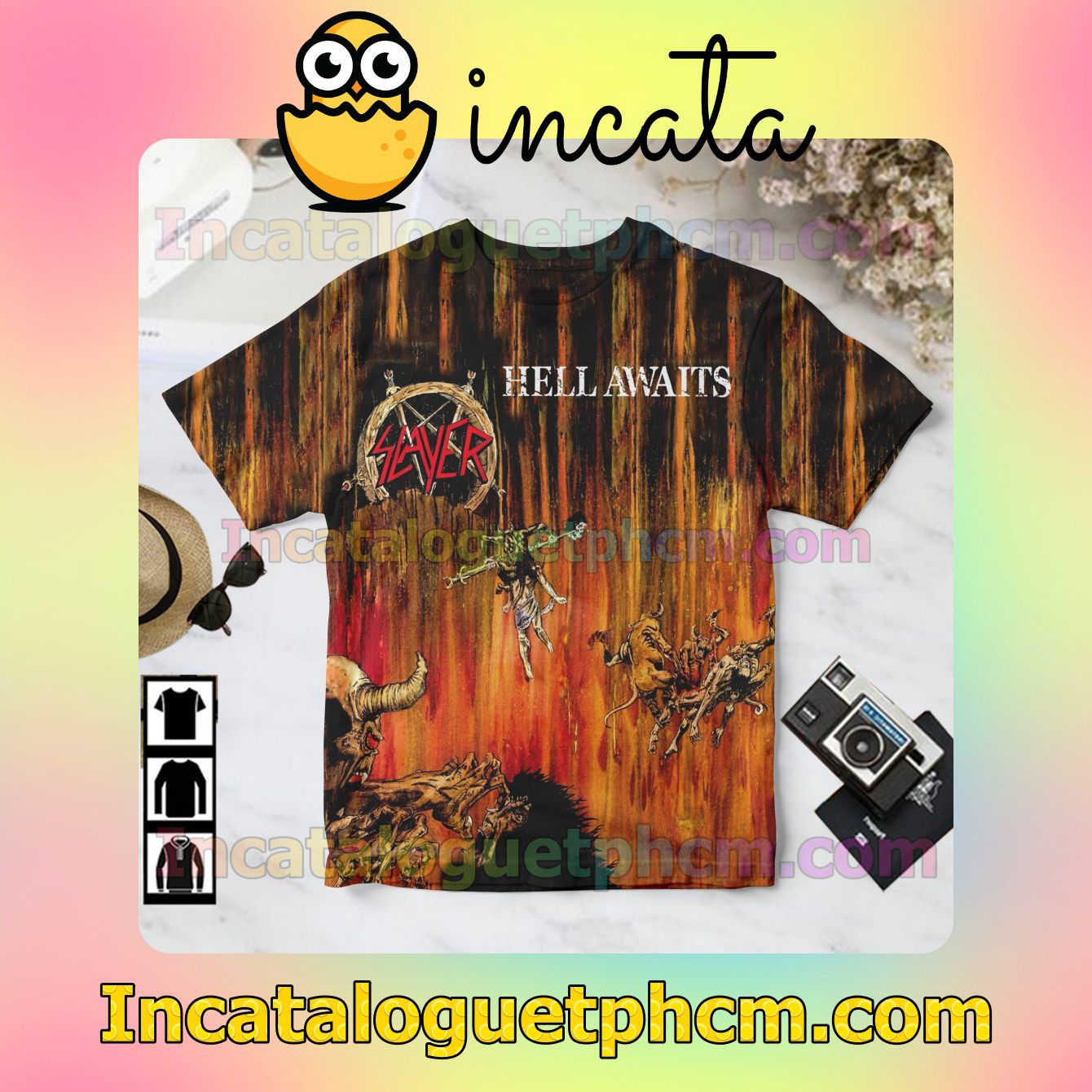 Hell Awaits Album Cover By Slayer Gift Shirt