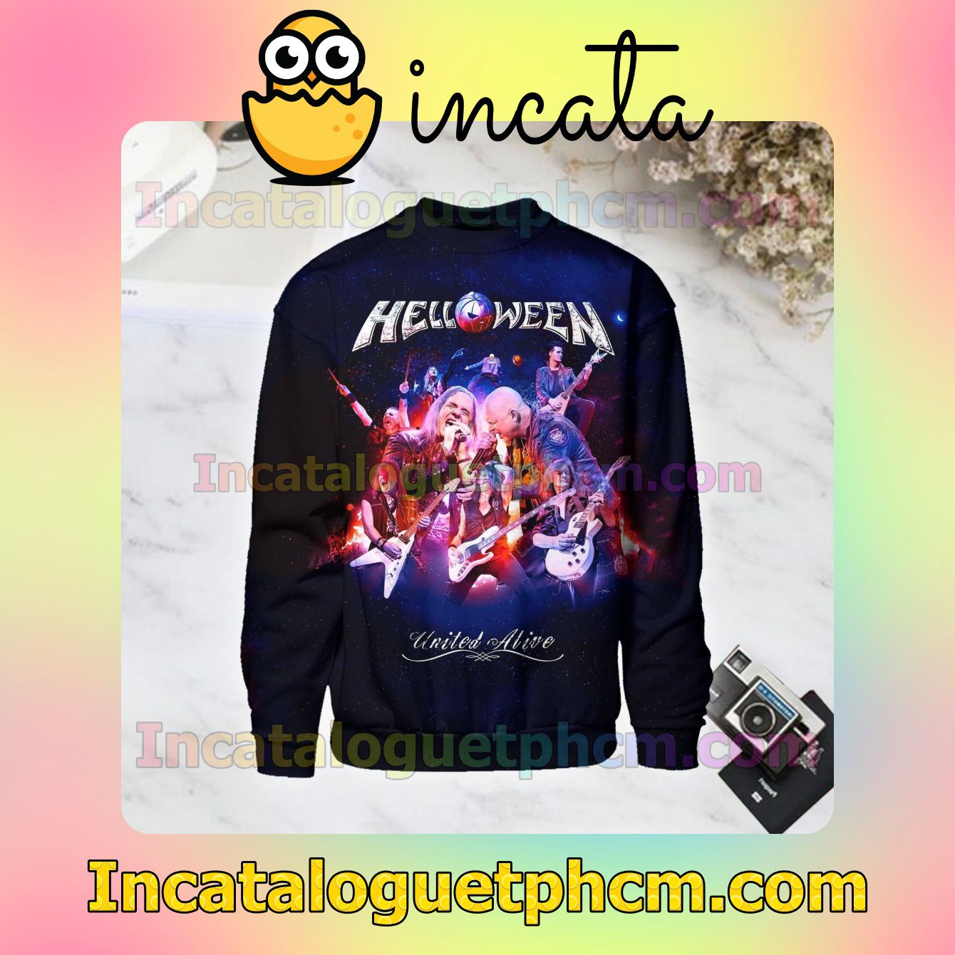 Helloween Live In Madrid Album Cover Long Sleeve Shirts For Men