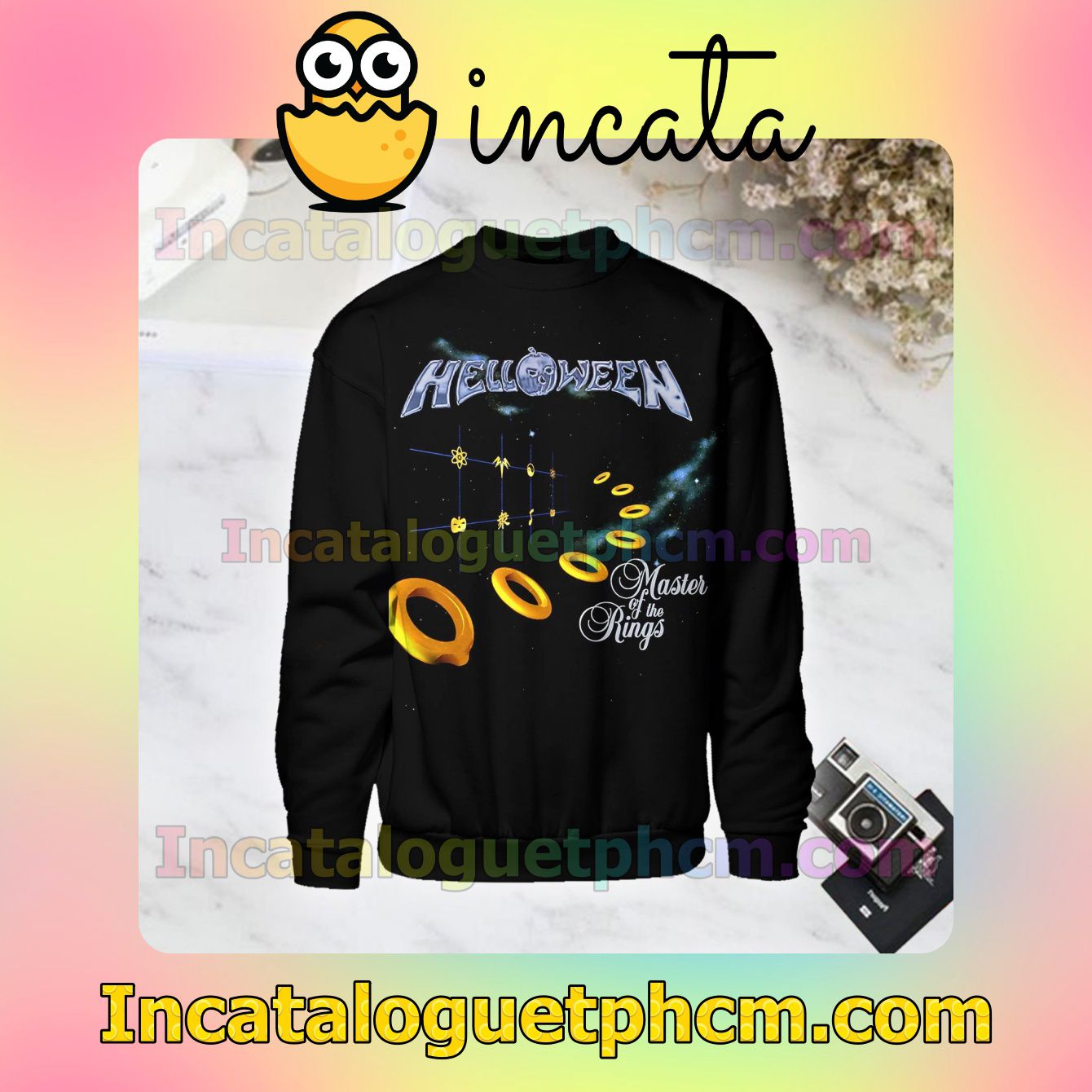 Helloween Master Of The Rings Album Cover Long Sleeve Shirts For Men