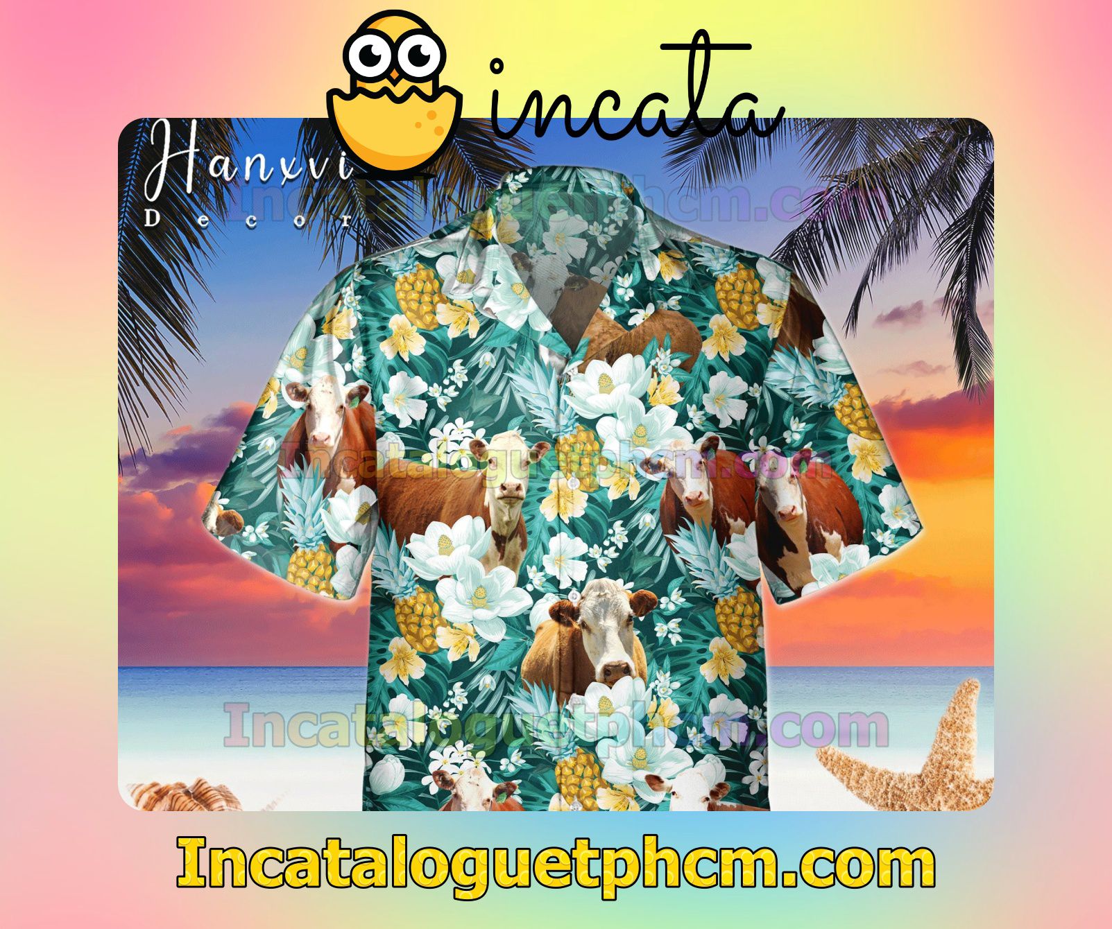 Hereford Cow Summer Beach Shirt