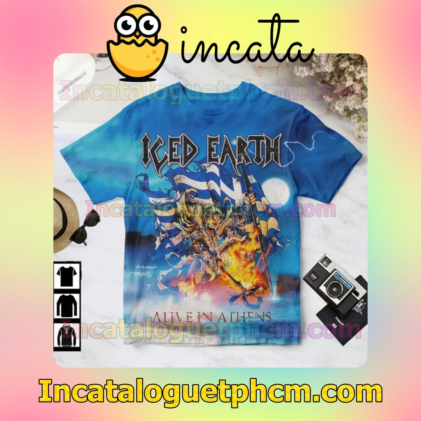 Iced Earth Alive In Athens Album Cover For Fan Shirt