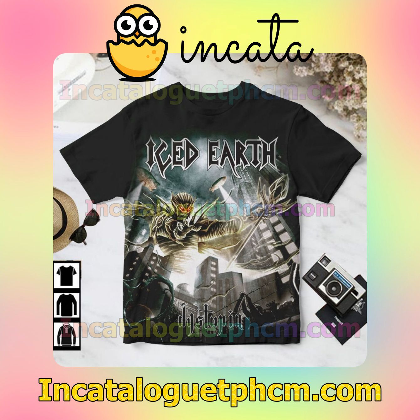 Iced Earth Dystopia Album Cover For Fan Shirt