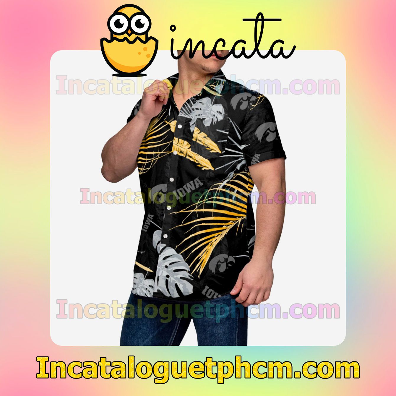 Iowa Hawkeyes Neon Palm Custom Shirts