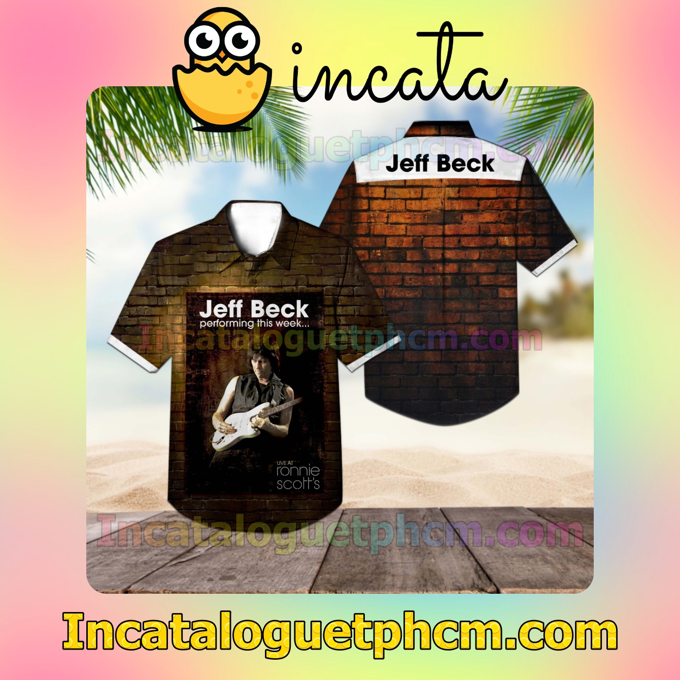Jeff Beck Live At Ronnie Scott's Album Cover Casual Button Down Shirt