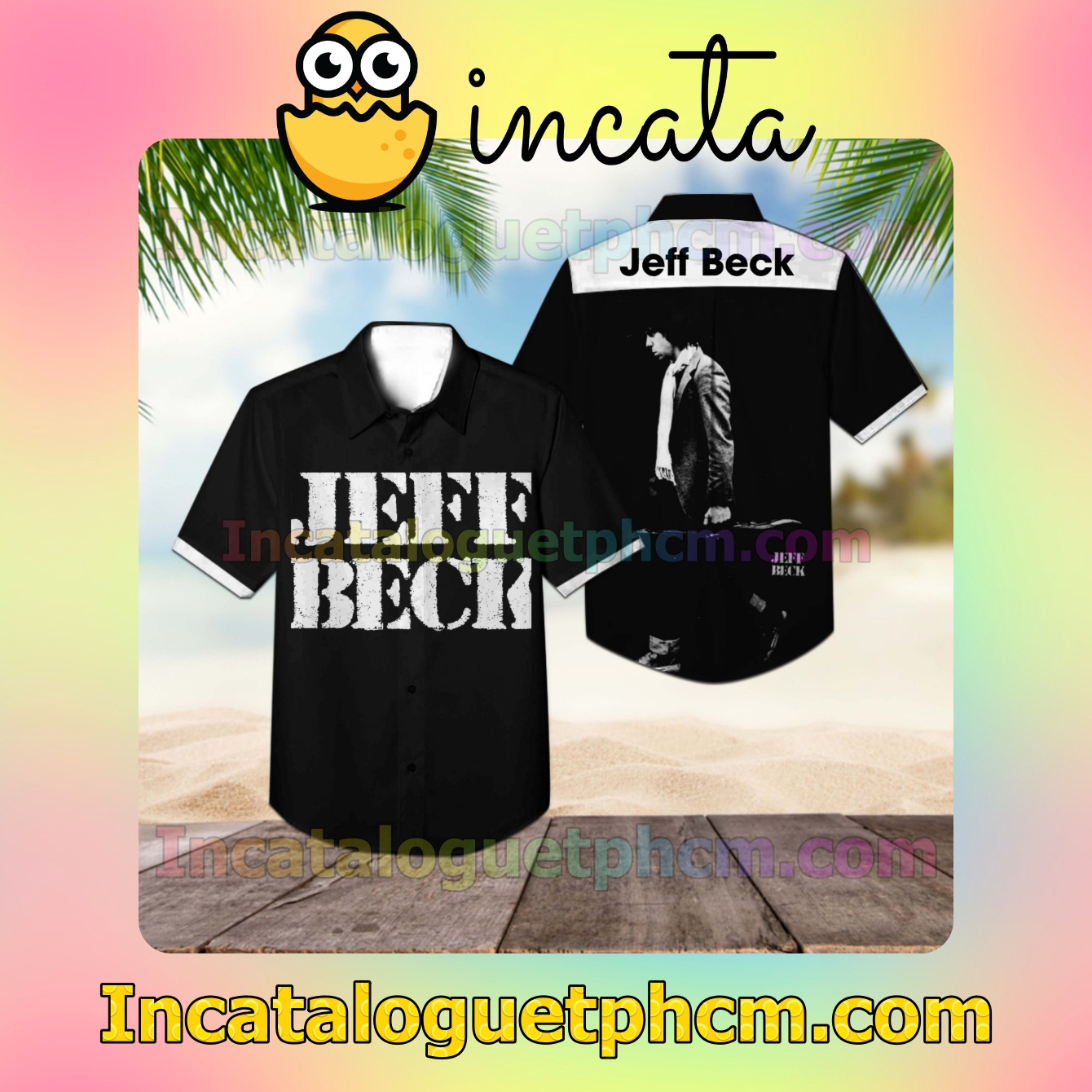 Jeff Beck There And Back Album Cover Casual Button Down Shirt