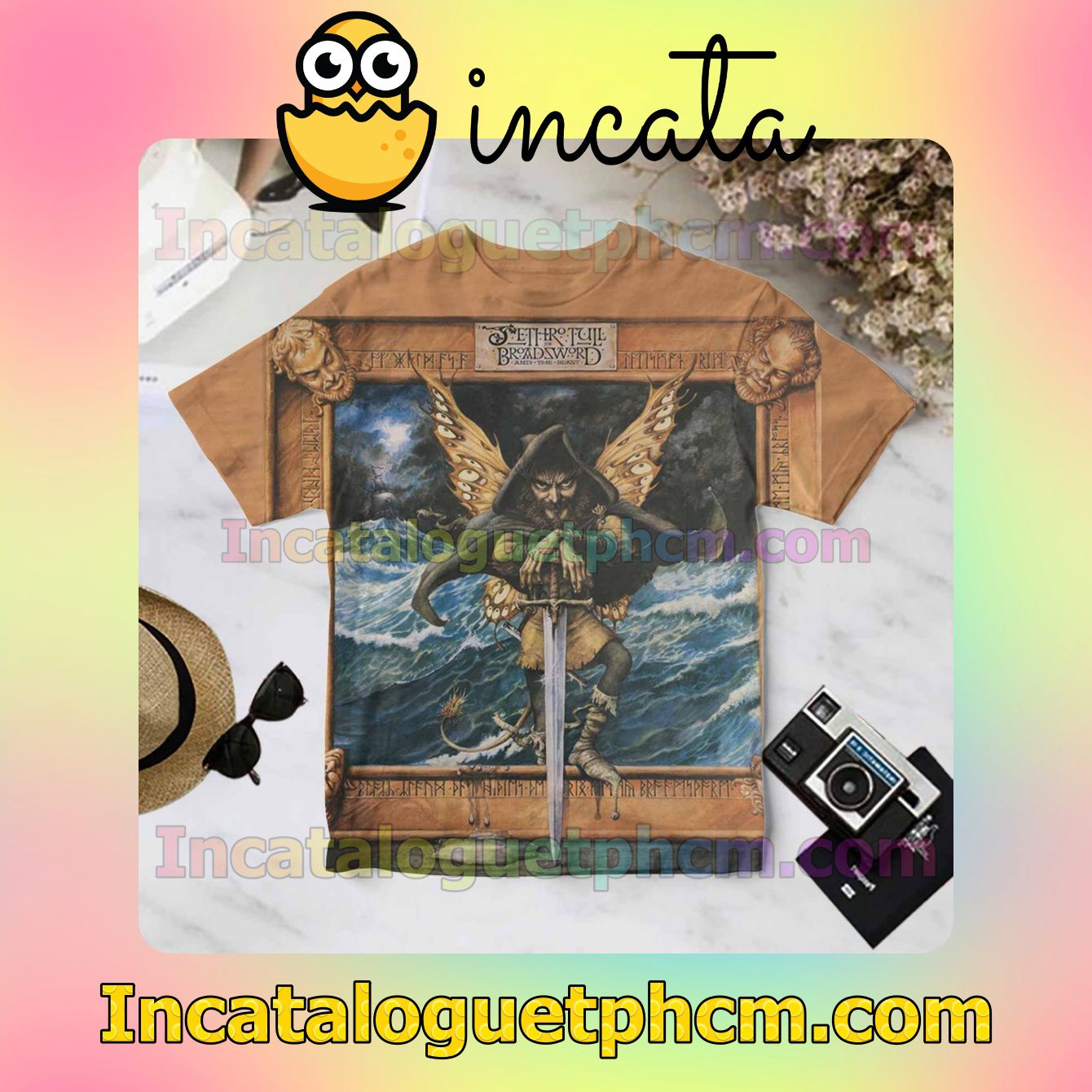Jethro Tull Broadsword And The Beast Album Cover Brown For Fan Shirt
