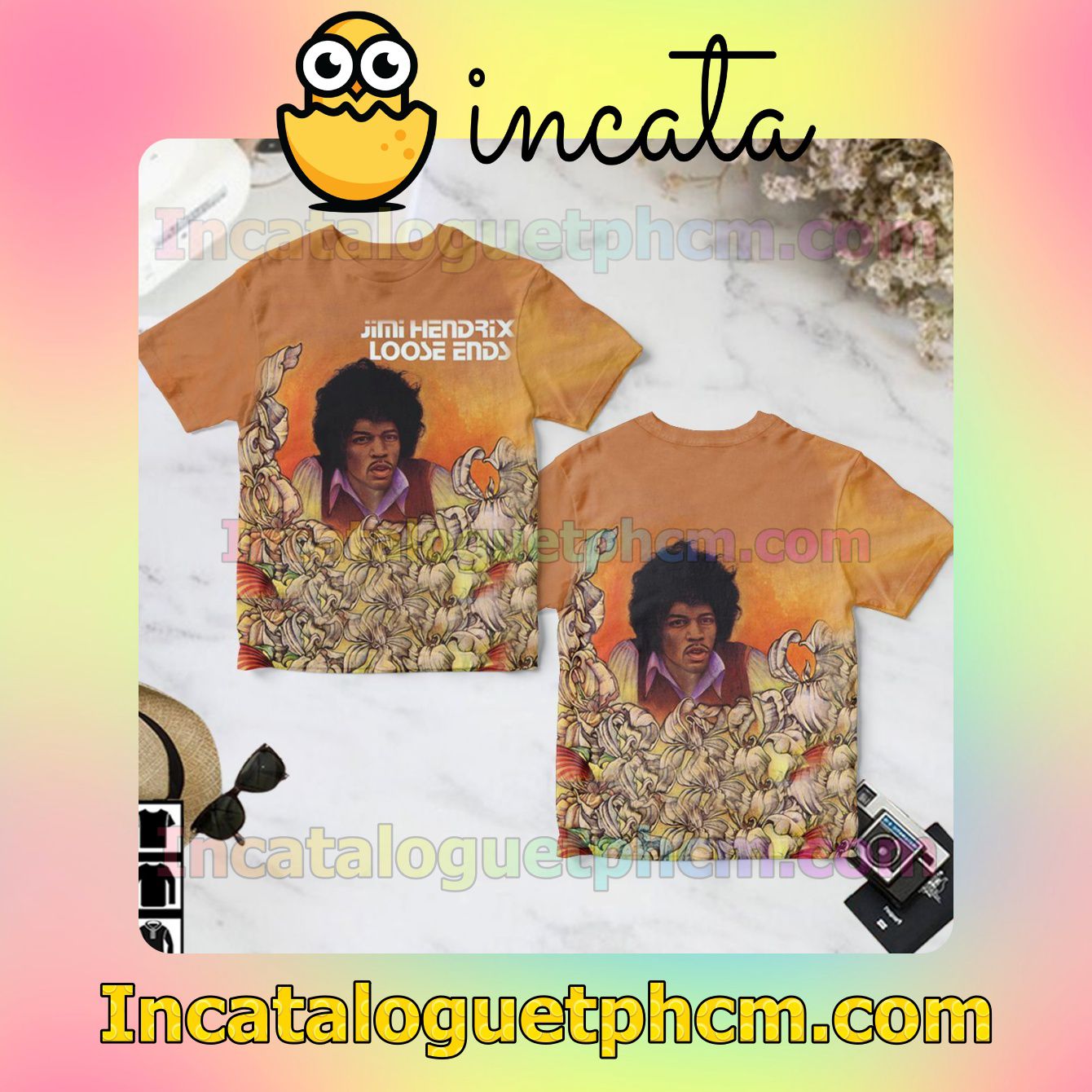 Jimi Hendrix Loose Ends Album Cover Orange Gift Shirt