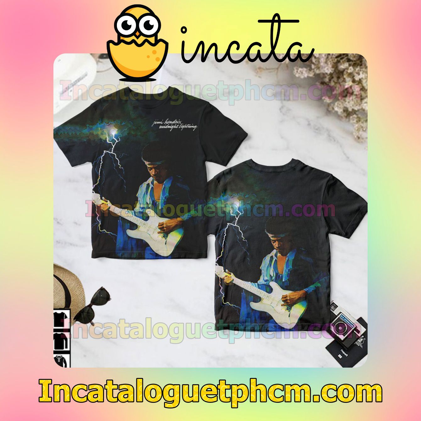 Jimi Hendrix Midnight Lightning Album Cover Gift Shirt