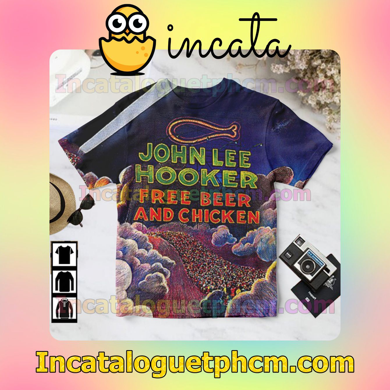 John Lee Hooker Free Beer And Chicken Album Cover Gift Shirt