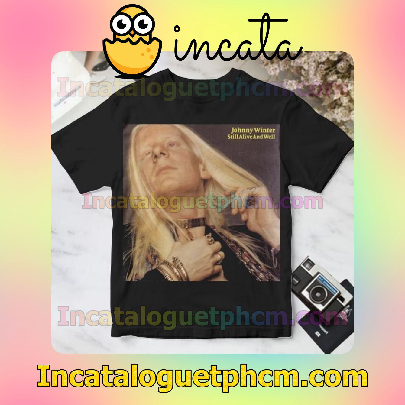 Johnny Winter Still Alive And Well Album Cover Black Personalized Shirt